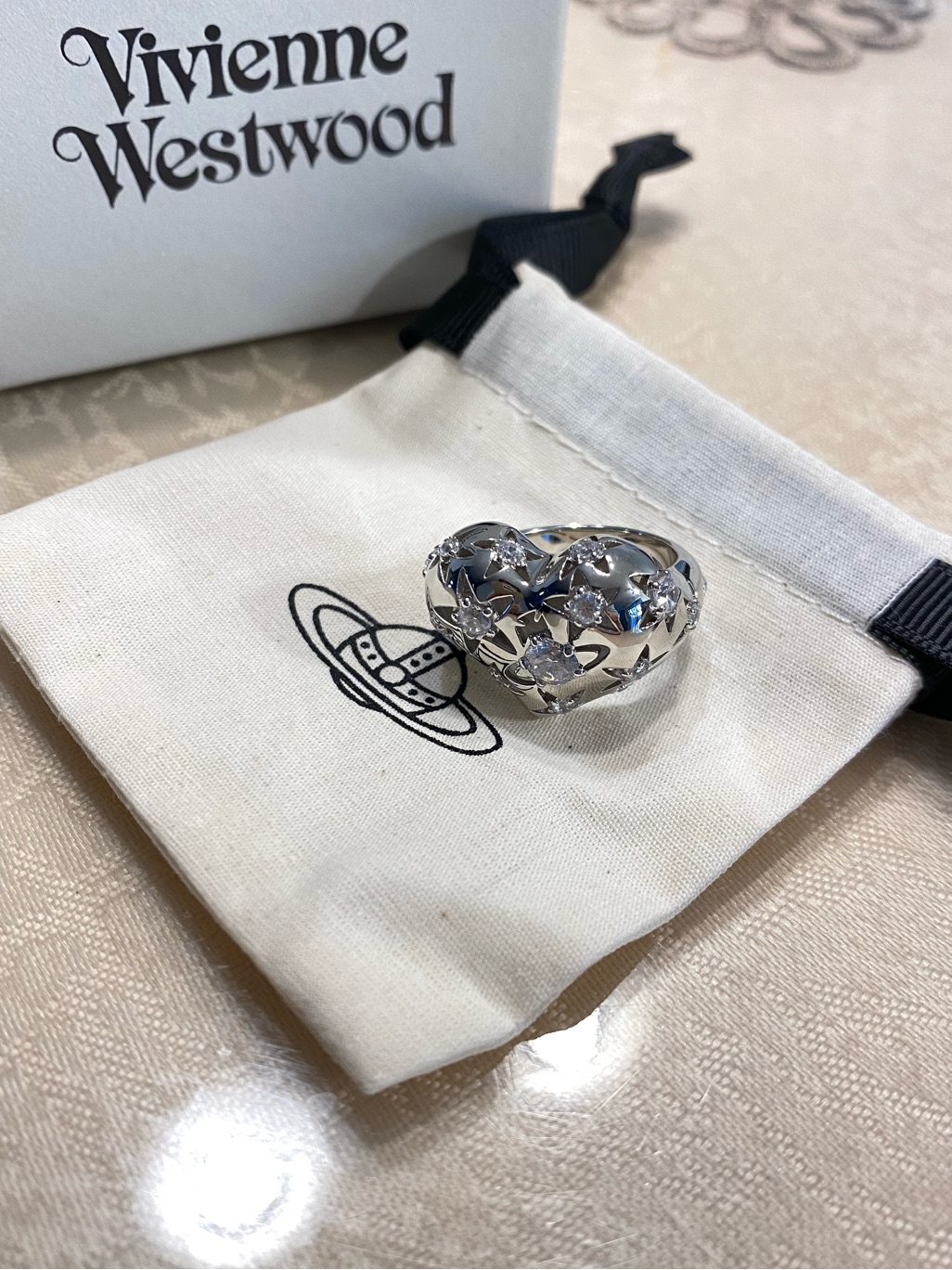 Vivienne Westwood Heart Shaped 925 Sterling Silver Ring